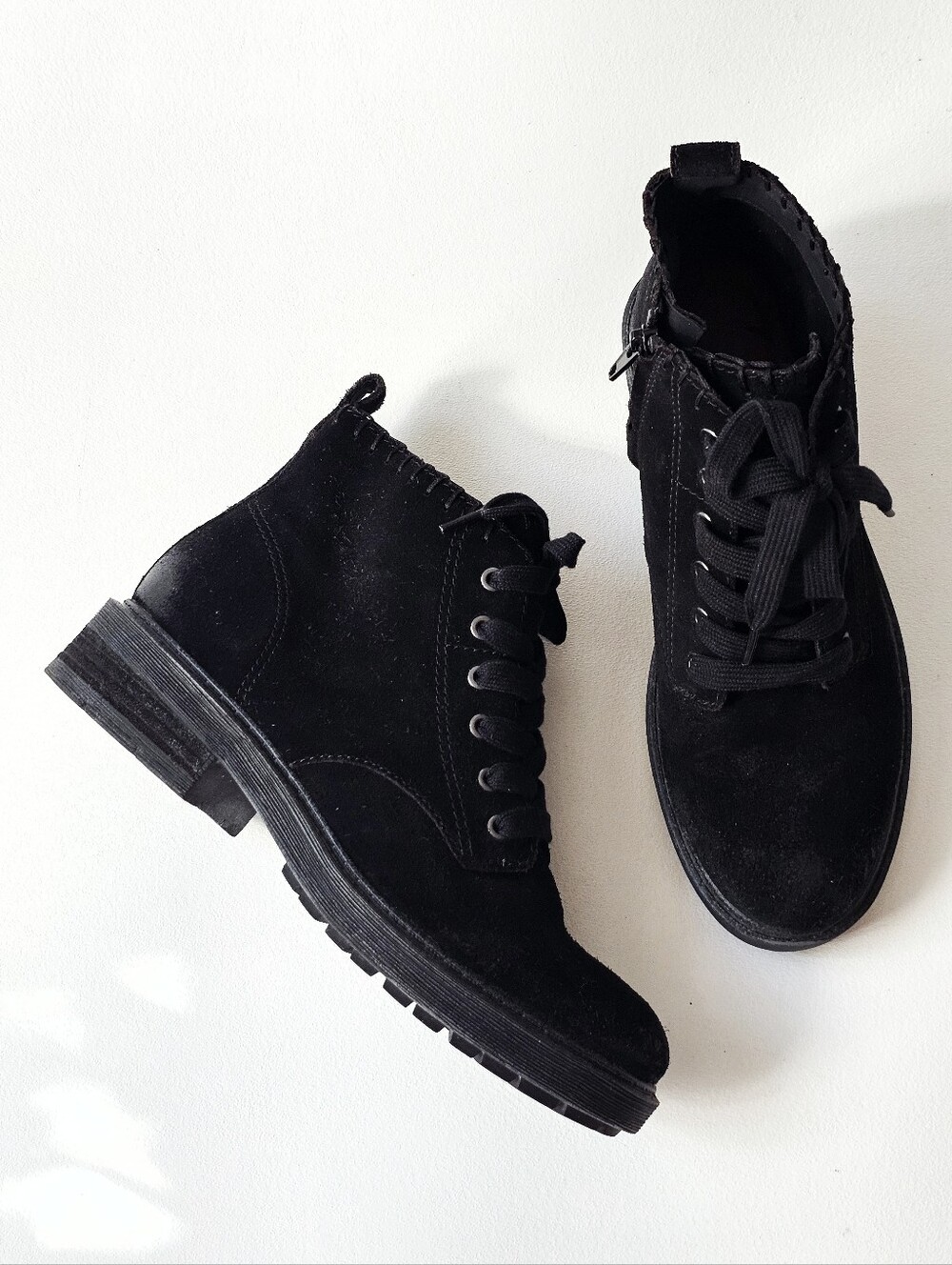 Zodiac Paisley Bootie Women’s 7.5 Black Leather Lace Up Lug Sole Boots